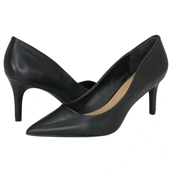 ON 34th Jeules Black Leather Womens Heels Size 10M - Picture 8 of 10